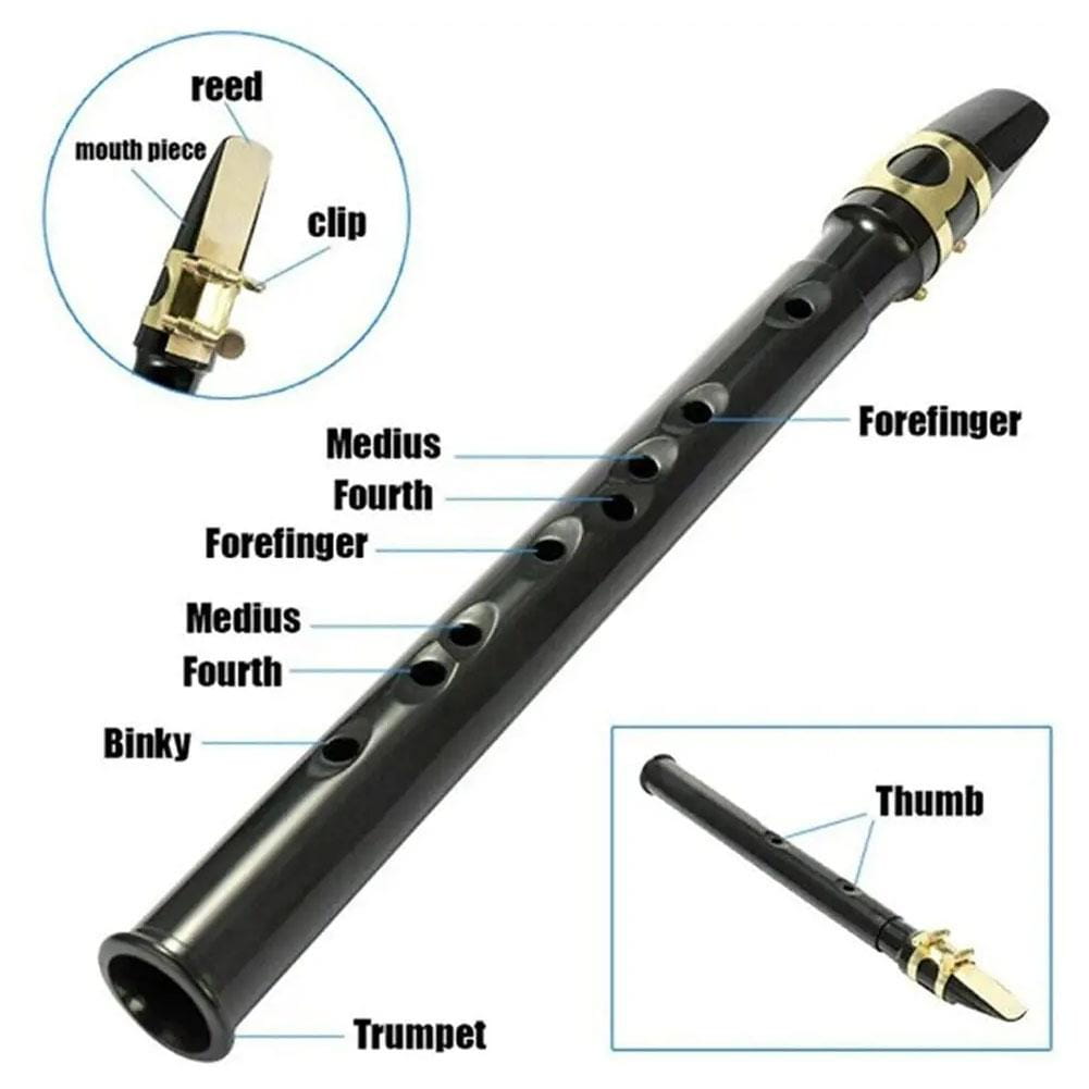 Mini Pocket Saxophone C Key Sax Woodwind Instrument with Carrying Bag Portable Little Saxophone Sax Woodwind Musical Instrument