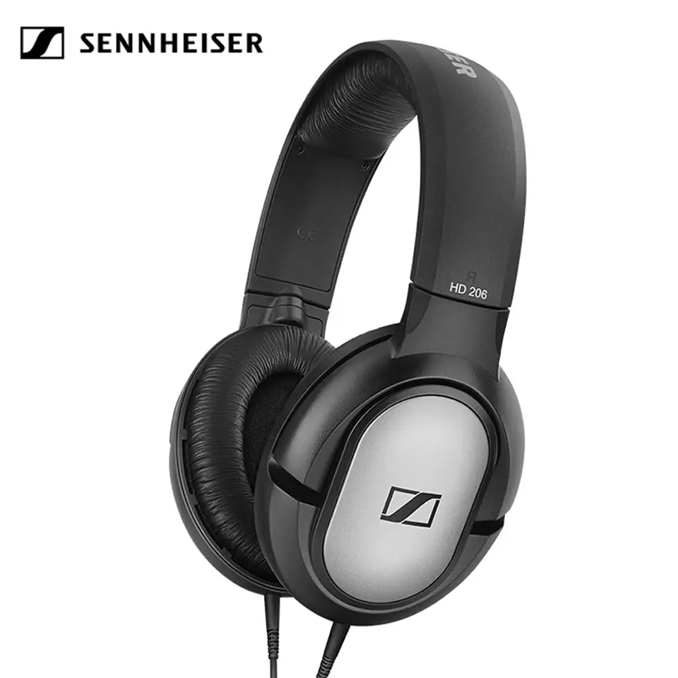 Sennheiser HD206 Over Ear Studio Headphones Professional Monitor DJ Headset HiFi Stereo Bass Wired 3.5mm Audio Earphone