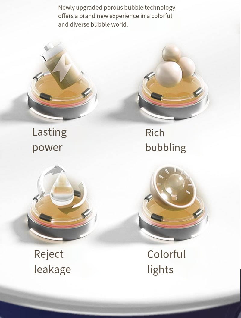 Fully Automatic Bubble Machine Street Light Bubble Machine Music Lighting Outdoor Children’S Toys Without Battery Bubble Water