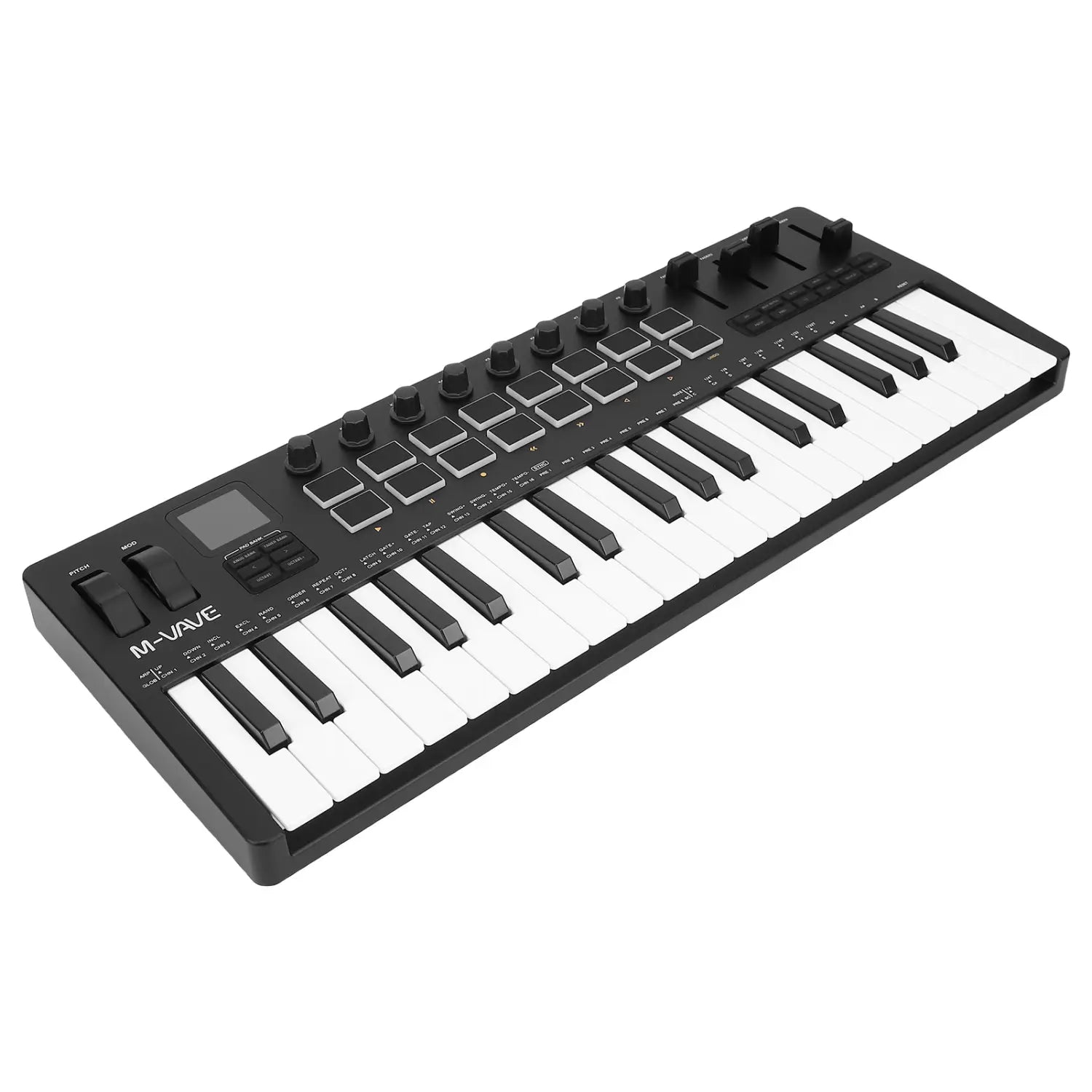 M-VAVE 37 Key MIDI Keyboard Controller with 16 RGB Pads 8 Knobs 4 Faders Synthesizer Engine BT Wireless for Music Production DAW