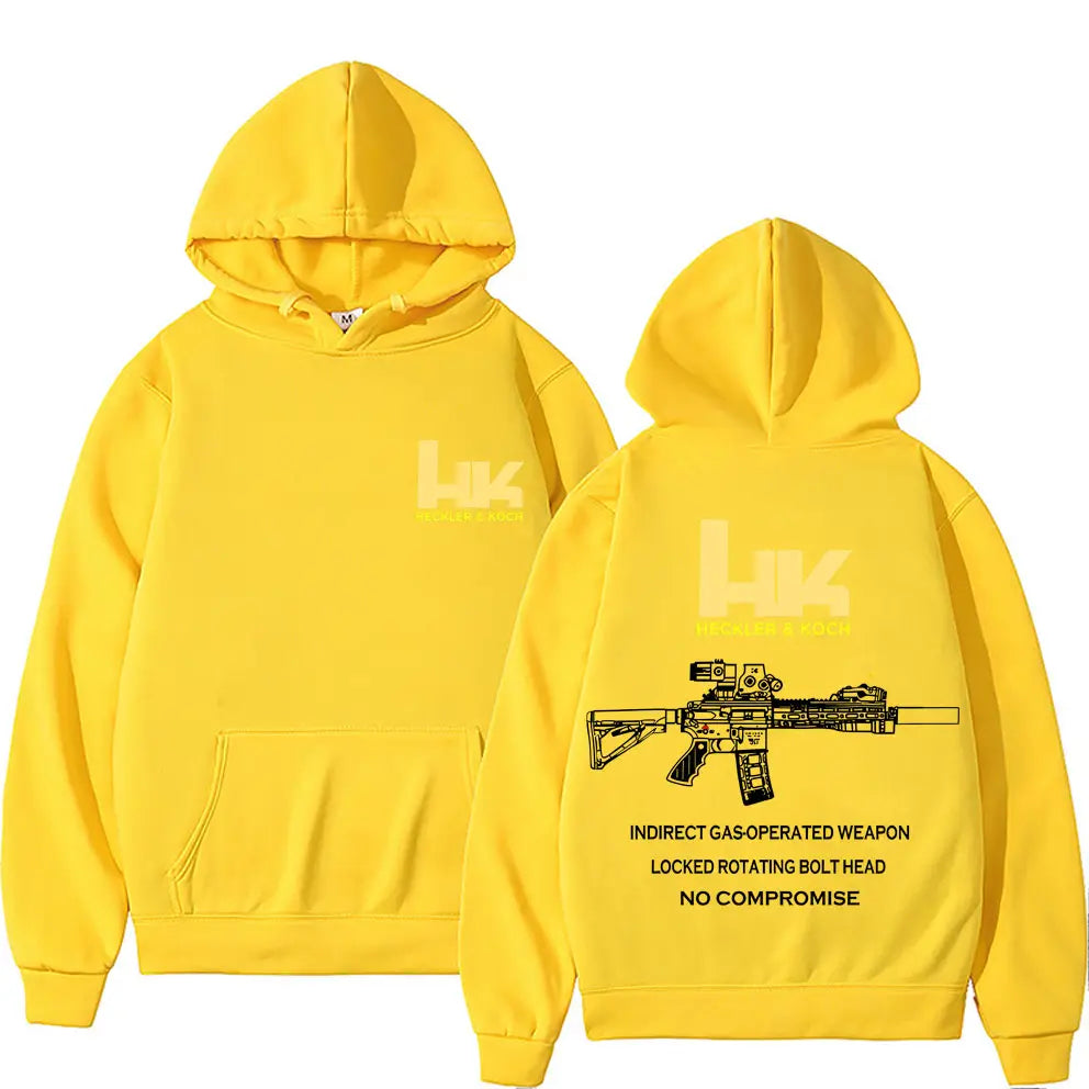 Heckler & Koch HK Fashion M4 Gun Design Men’s Casual Retro Trend Pullover Streetwear Autumn and Winter Warm Hoodie
