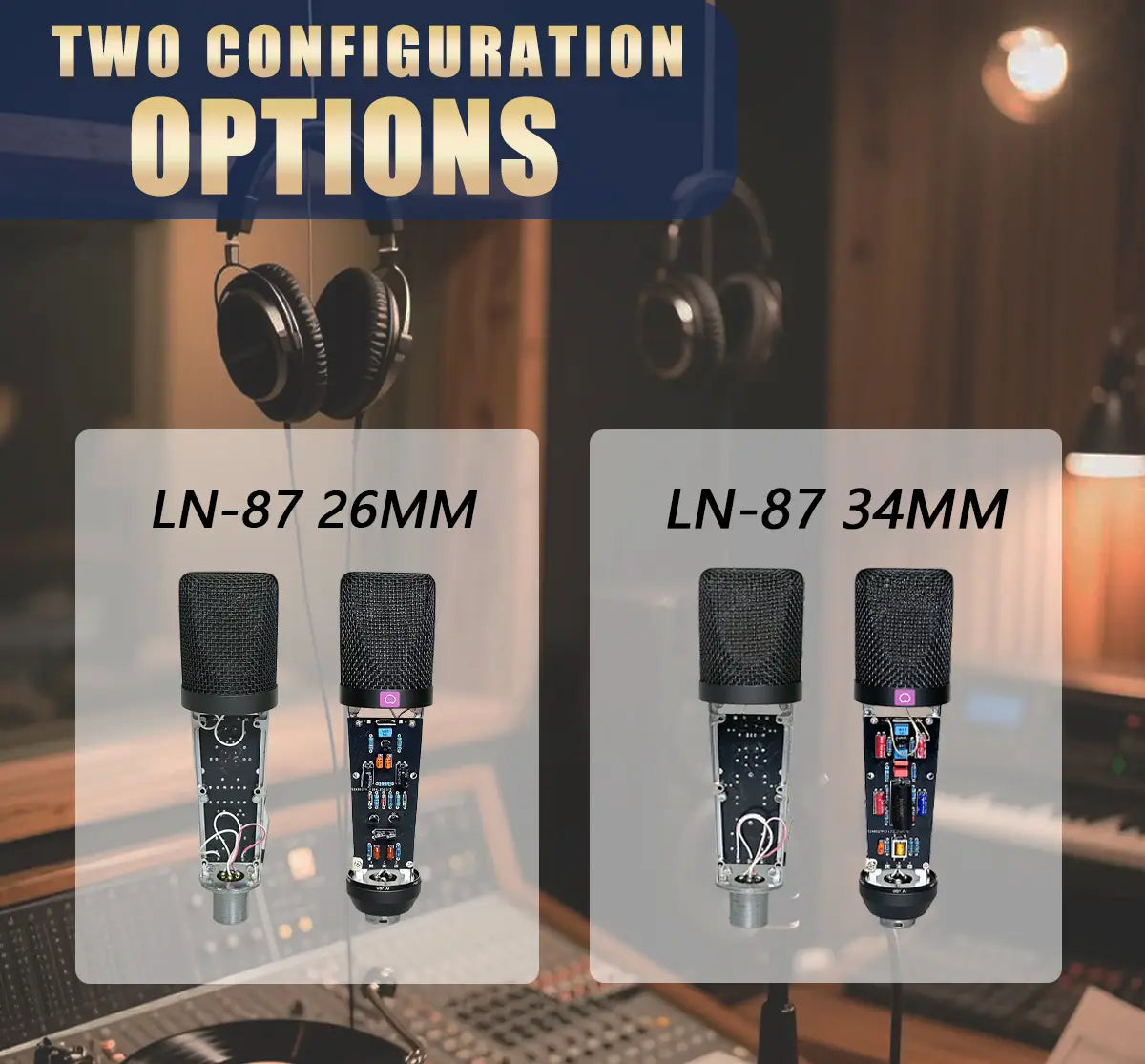 LN-87 Metal Design High Quality Sound Condenser Microphone Studio Professional Recording Mic with Shockproof Holder&XLR Cable