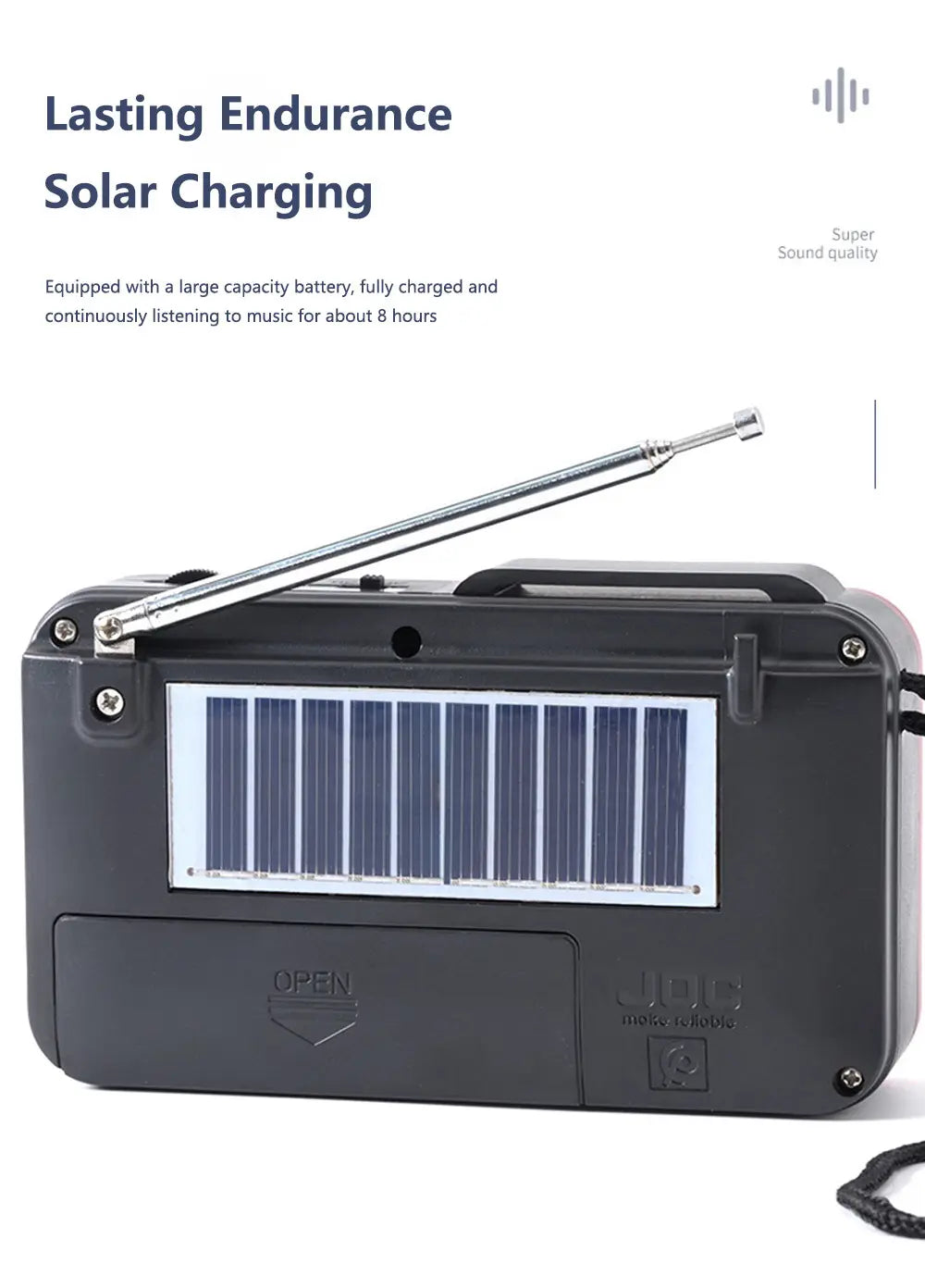 Portable FM Radio Rechargeable Mini Solar Bluetooth Speaker With USB TF Card MP3 Music Player Wireless Speaker FM Radio Receiver
