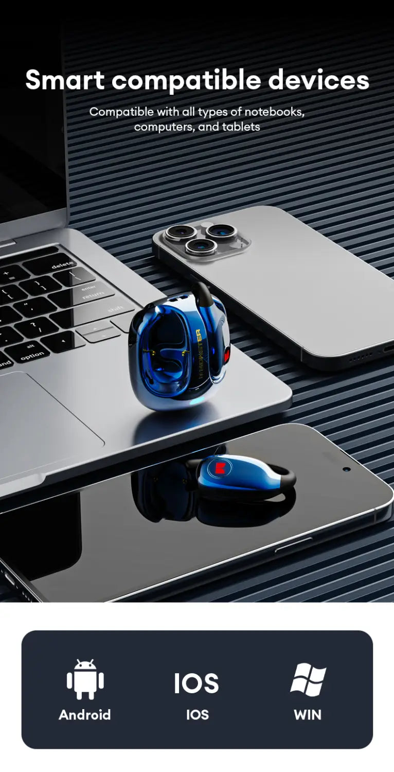 Choice Monster MQO22 New OWS Bluetooth 5.4 Headphones HIFI Sound Quality Stereo Music Gaming Headset Waterproof Sports Earbuds