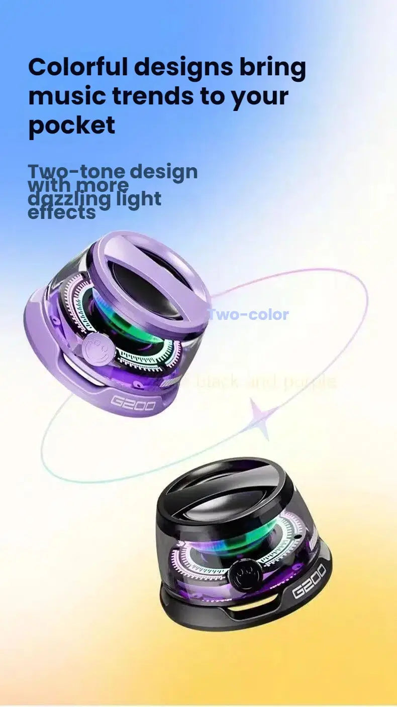 Portable Bluetooth Speaker HECATE G200 RGB Lighting Magnetic Speaker BT5.3 Mini Sound Box 7 Hours Playback Phone Holder