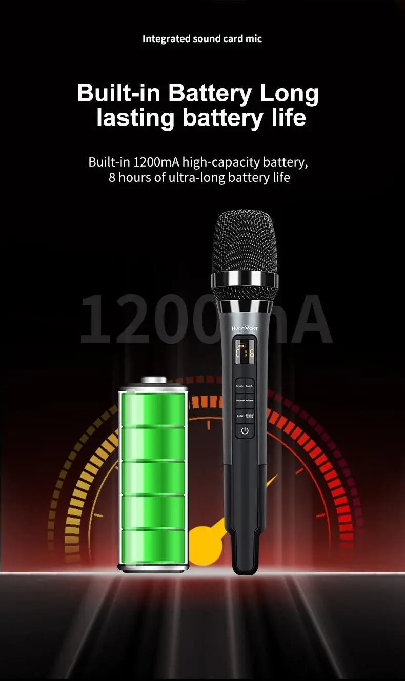 TOFON H20 Live microphone with sound card karaoke singing on mobile phone rechargeable ， Bluetooth accompaniment microphone