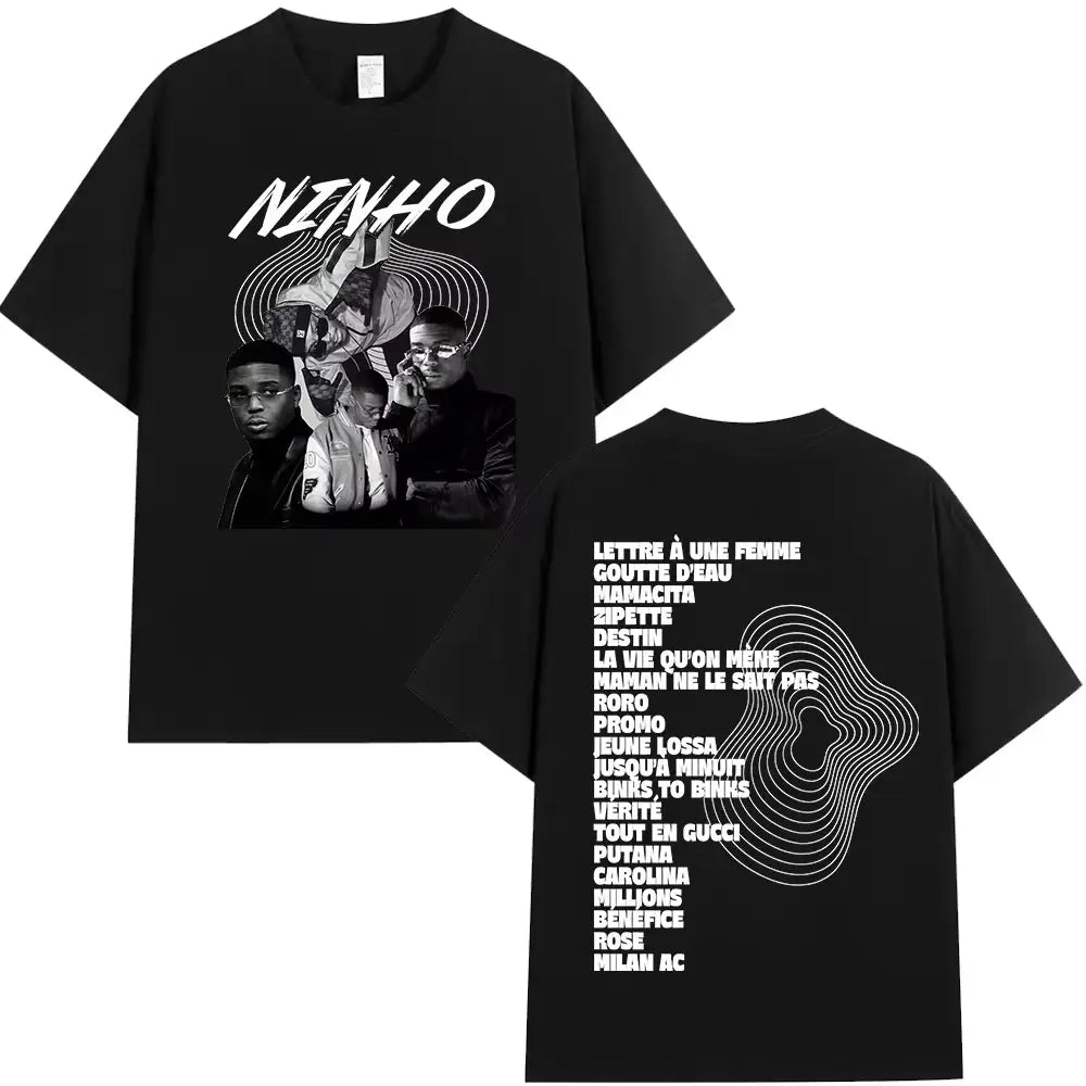 Rapper Ninho Jefe Graphic T-shirt Hip Hop Pop Music Fashion Oversized T-shirts Men Women Casual Cotton O-Neck T Shirt Streetwear