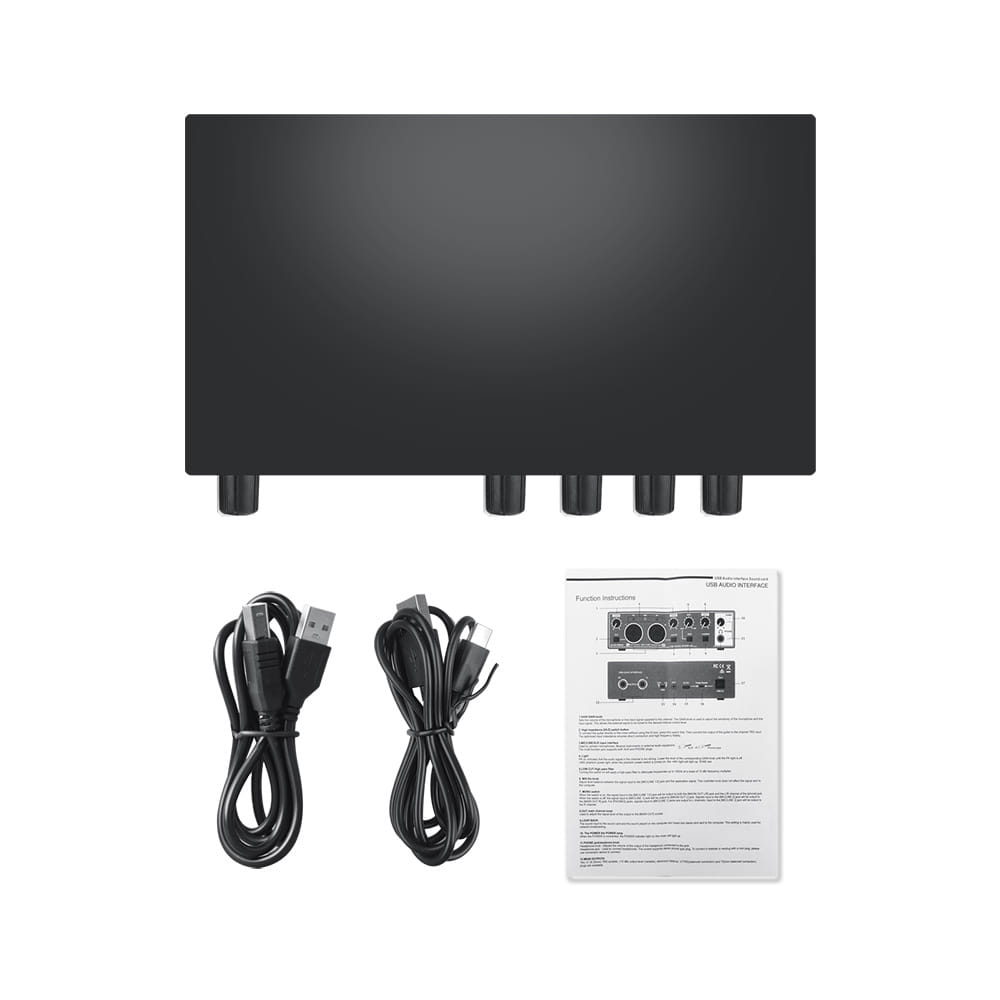 MD22 Professional Audio Sound Card Monitor 24-bit/192KHz AD Converter for Electric Guitar Recording Studio Live Streaming