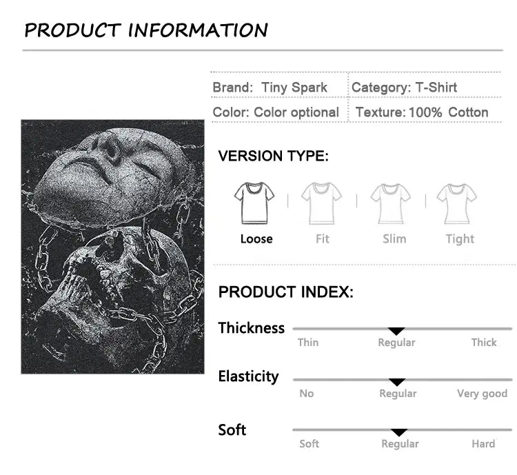 Hip Hop Streetwear Retro Washed Black T-Shirt Men Cracked Face Skull Graphic T Shirt Cotton Tshirt Harajuku Tops Tee Unisex