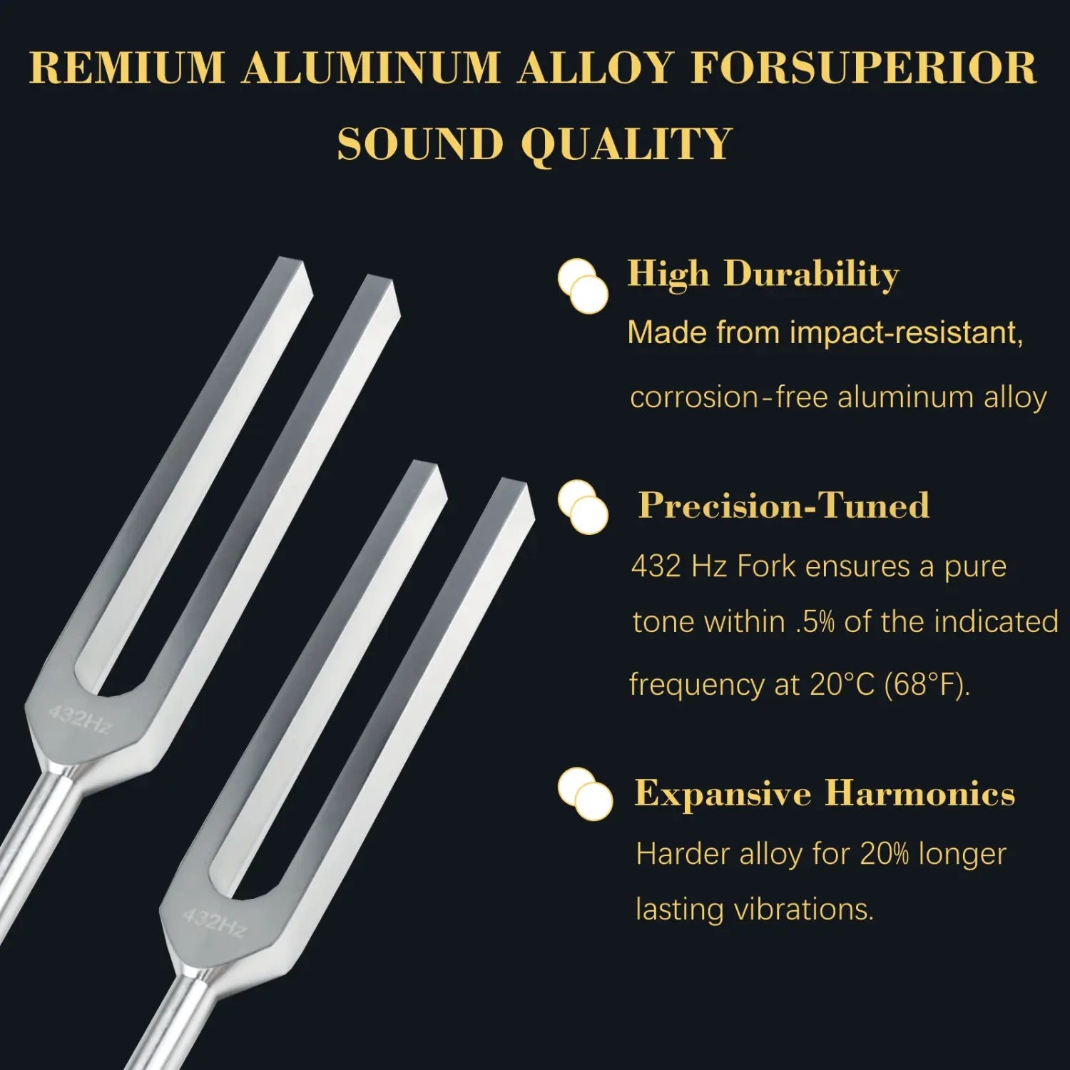 Miwayer 432Hz Tuning Fork-Aluminum Alloy/for Healing Meditation Frequency Music Tuning Instrument Chakra Balancing Relaxation