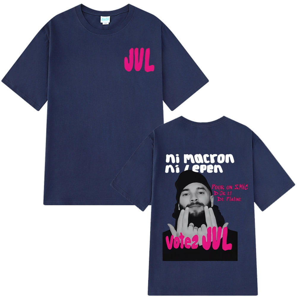 French Rapper JUL Fashion Graphics T-shirts Men Women Hip-hop T-shirt Short-sleeved Casual Aesthetic Trendy T-shirt Streetwear