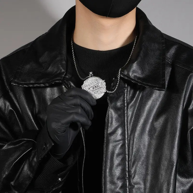 Hip Hop 5A+ CZ Stone Paved Bling Iced Out Letters Family Round Pendants Necklaces for Men Rapper Jewelry Gold Silver Color