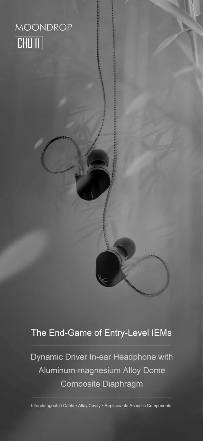 MOONDROP CHU II / CHU 2 Performance Dynamic Driver Earphone IEMs Interchangeable Cable In-Ear Headphone HiFi Music Earbuds