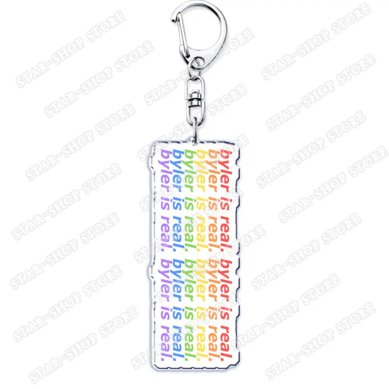 Hot TV Show Elements Keychain Accessories Bag Stuck in The Upside Down Will Byers Eleven Mike Jim Keyrings Jewelry Fans Gifts