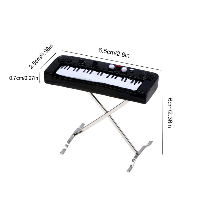1:12 Dollhouse Miniature Electronic Keyboard Piano Musical Instrument Model Ornament Home Decor Toy Doll House Accessories