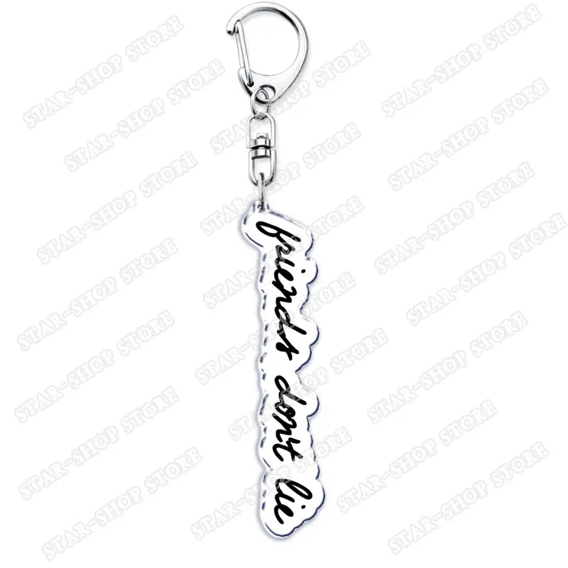 Hot TV Show Elements Keychain Accessories Bag Stuck in The Upside Down Will Byers Eleven Mike Jim Keyrings Jewelry Fans Gifts