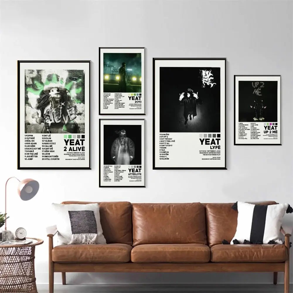 Yeat Posters 2093 AfterLyfe Up 2 Me Tracklist Music Album Poster Prints Canvas Painting Wall Art Picture Living Room Home Decor