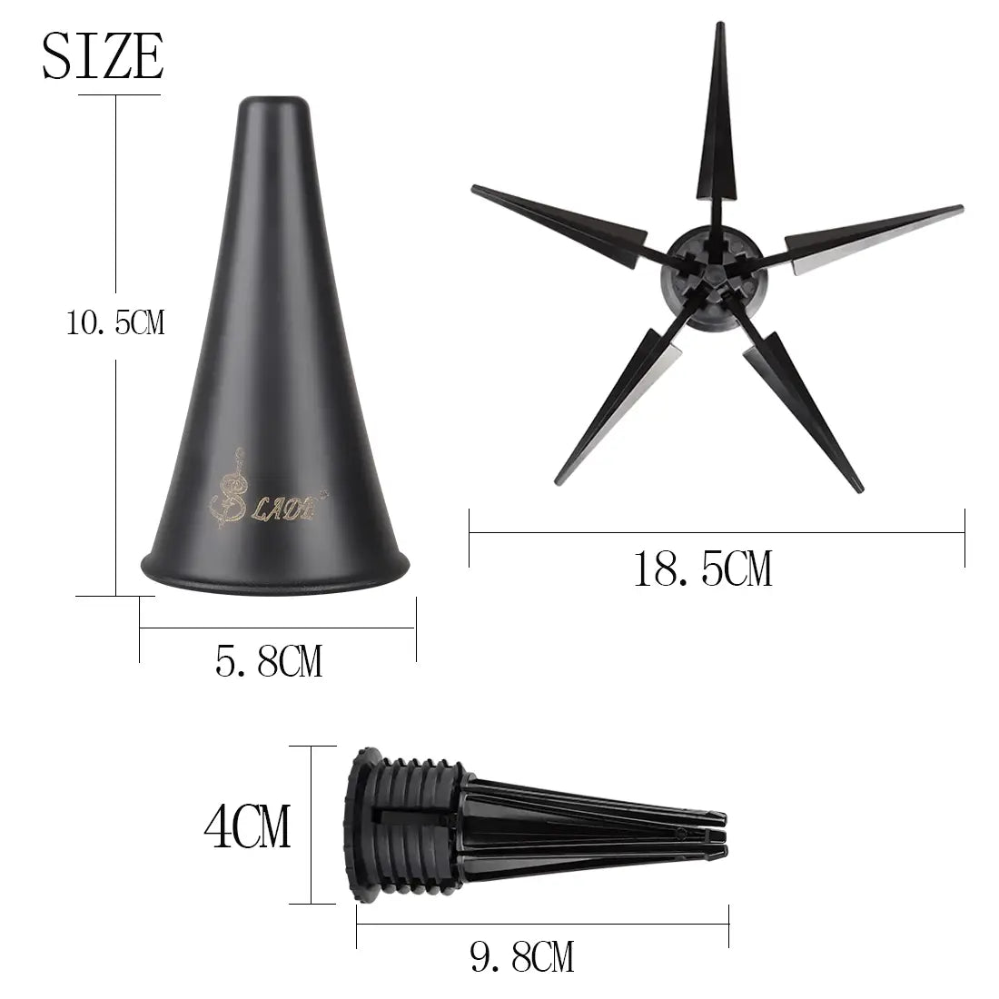SLADE Clarinet Stand Holder Foldable Clarinet 5-legged Support ABS Bracket Black Metal Stand Woodwind Instrument Accessories