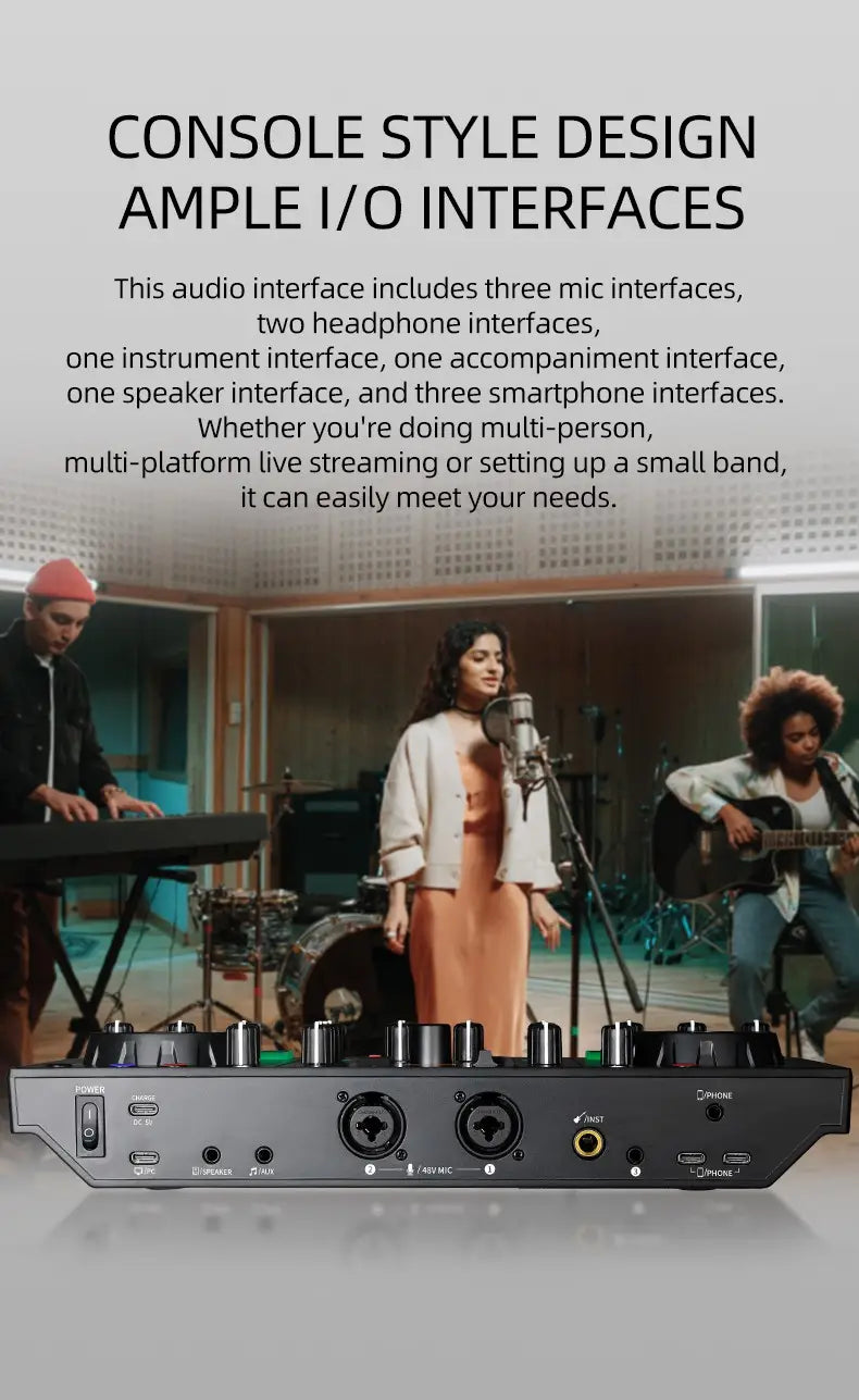 Original Takstar MX3 Mixer Webcast Sound Card Mixing Console Podcast Studio For Karaoke Webcast Recording Live Streaming Guitar