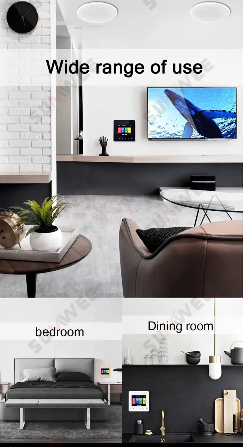 Home theater Background music system audio in wall power amplifier bluetooths player sound TF AUX control panel ceiling speakers