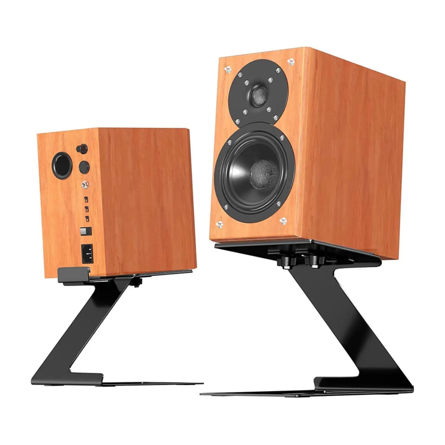 Desktop Speaker Stand, Studio Monitor Riser 6° Incline Design Space Saving Mount with Vibration Absorption Pad for Study Room