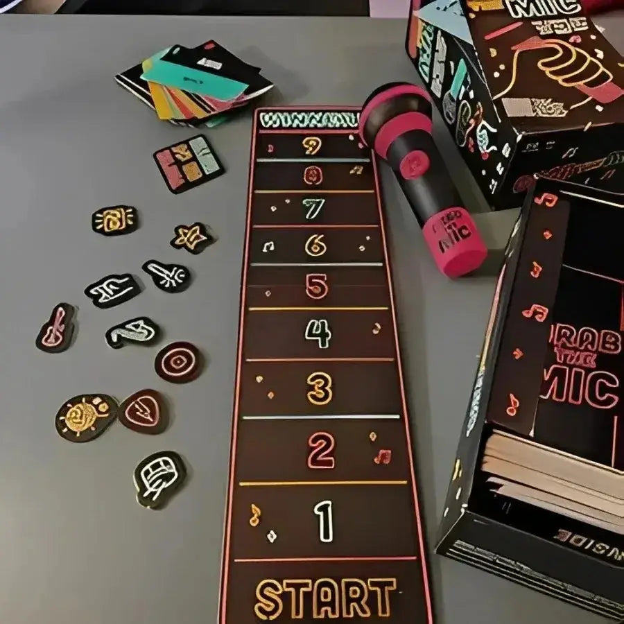 Karaoke Board Game for Family & Party 2–10 Players Fun Singing Card Game with 125 Lyric Cards for Adults