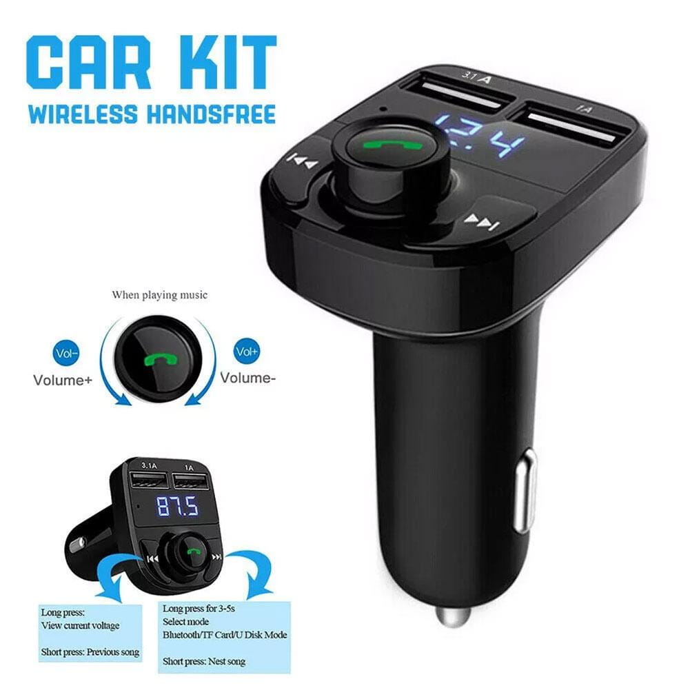 Bluetooth FM Transmitter Car Hands-Free Calling Radio Receiver Mp3 Music Stereo Adapter Dual USB Port Charger New