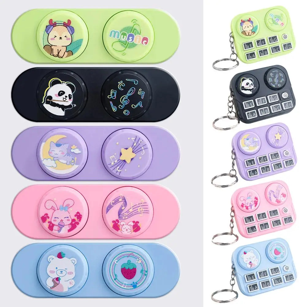 1pc Mini Music DJ Disc Player Keychain Musical Instrument Sound Button Toy Games Children’s Educational Toy Bag Pendant Keychain
