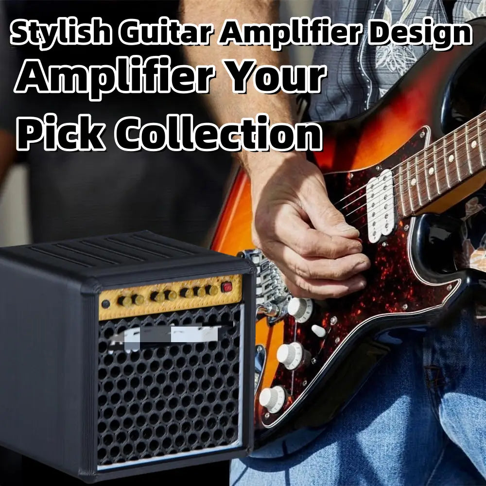Miwayer Guitar Picks Holder Box/Amp Speaker Styled Pick Holder /for Guitar Players Music Lovers Pick Storage Box Set