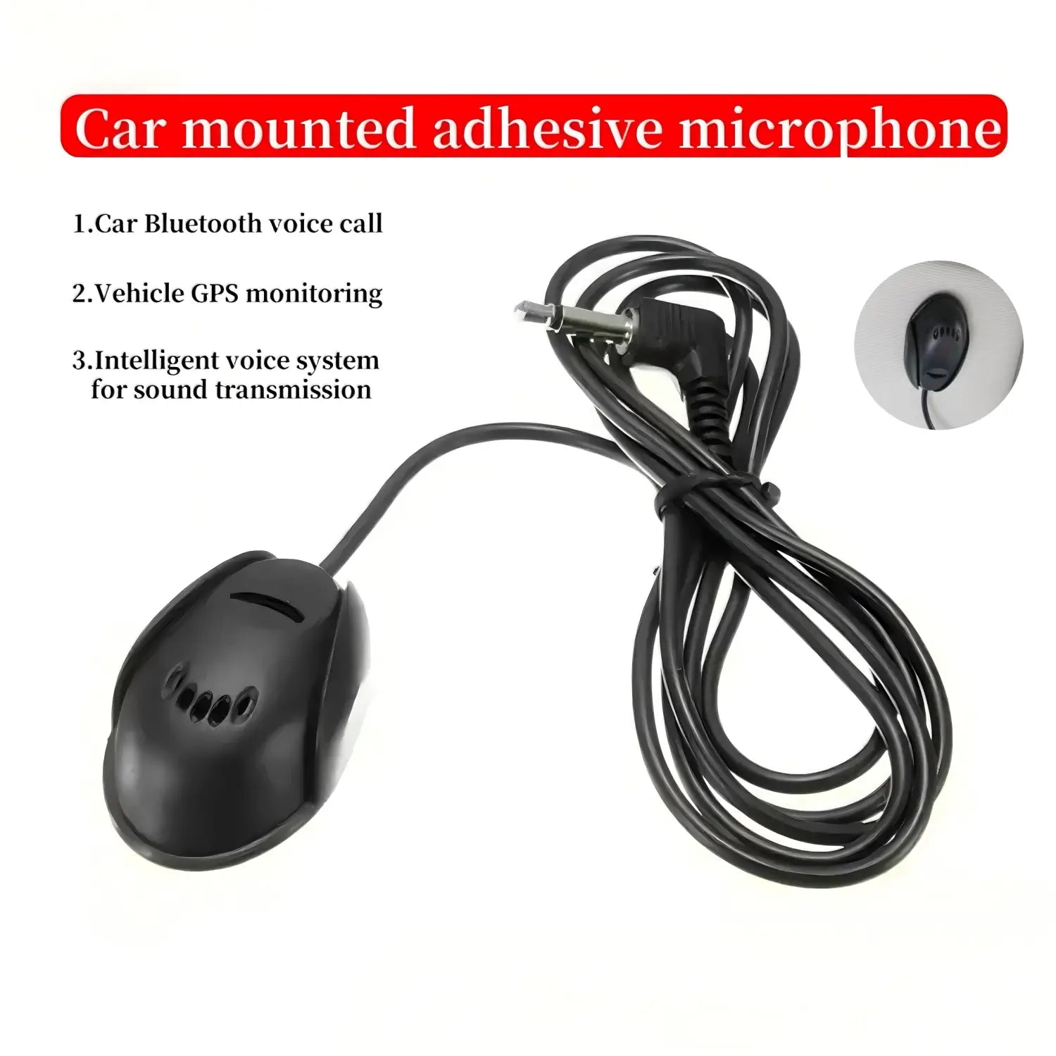 Mini Car Microphone 3.5mm Wired microphone for car stereo Audio hands-free Mic For DVD Radio Player Paste Type mini microfono