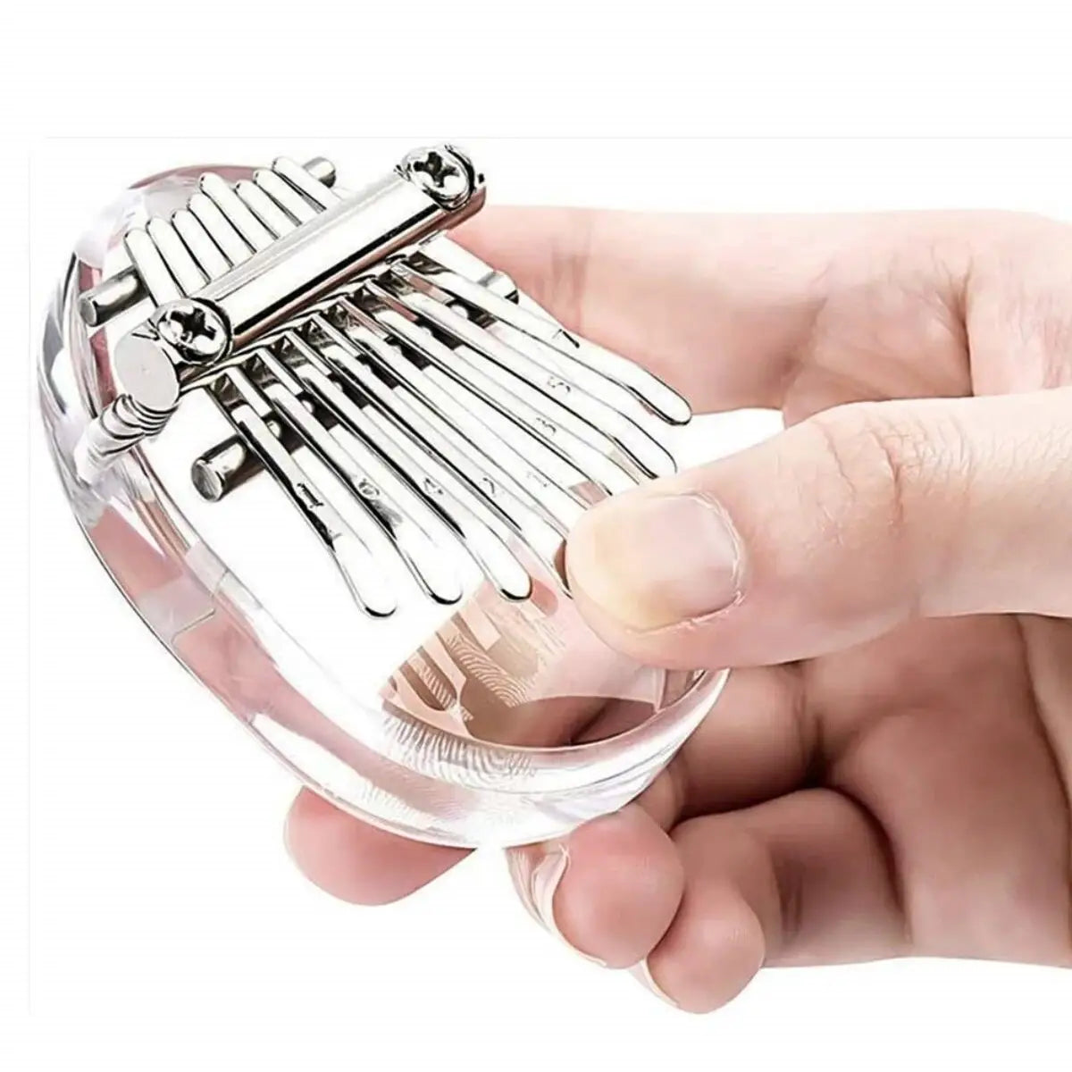 Miwayer 8 Keys Mini Kalimba Rainbow Transparent Heart Crystal Kalimba Acrylic Thumb Piano Acoustic Finger Piano Music Instrument