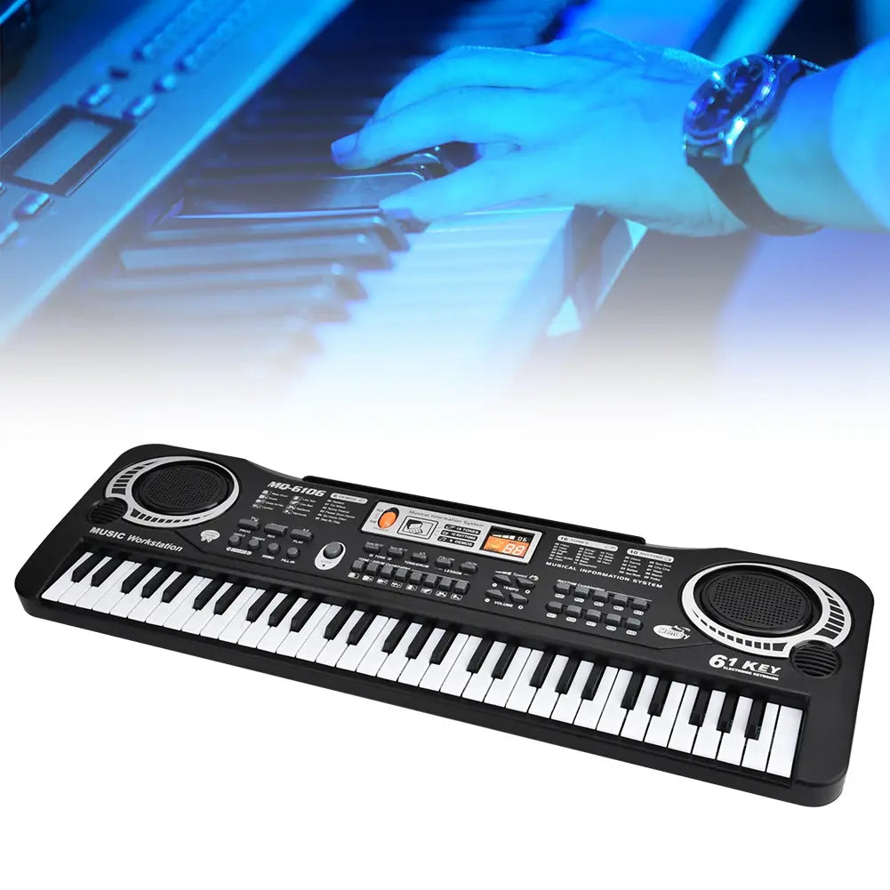 61Key Electric Piano with Microphone Digital Key Board Piano Musical Instruments Kids Toy with Microphone