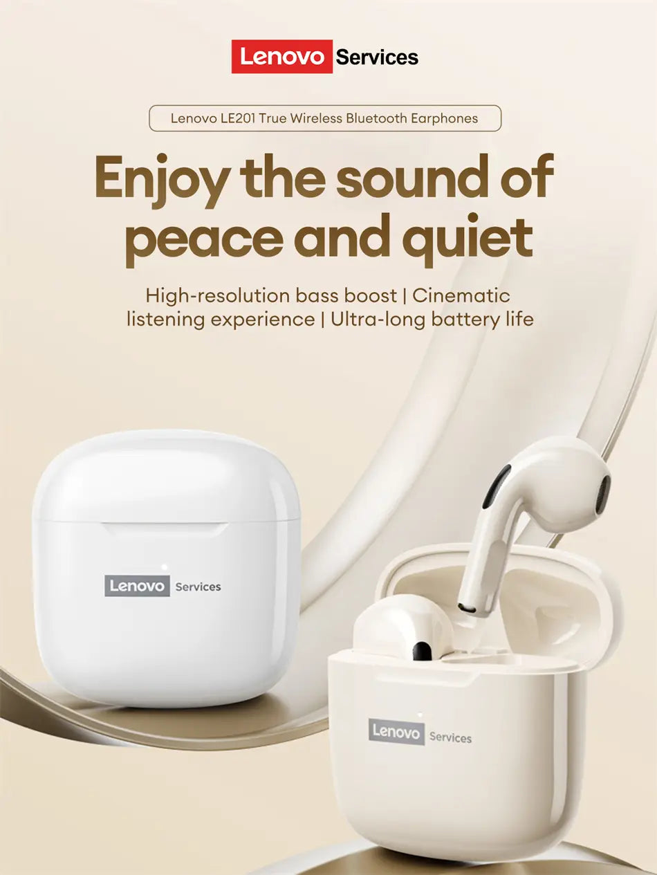 Choice Lenovo Wireless Bluetooth Earphones ENC Noise Reduction Low Latency Gaming Headset Pro 6 Business Earbuds Music LE201
