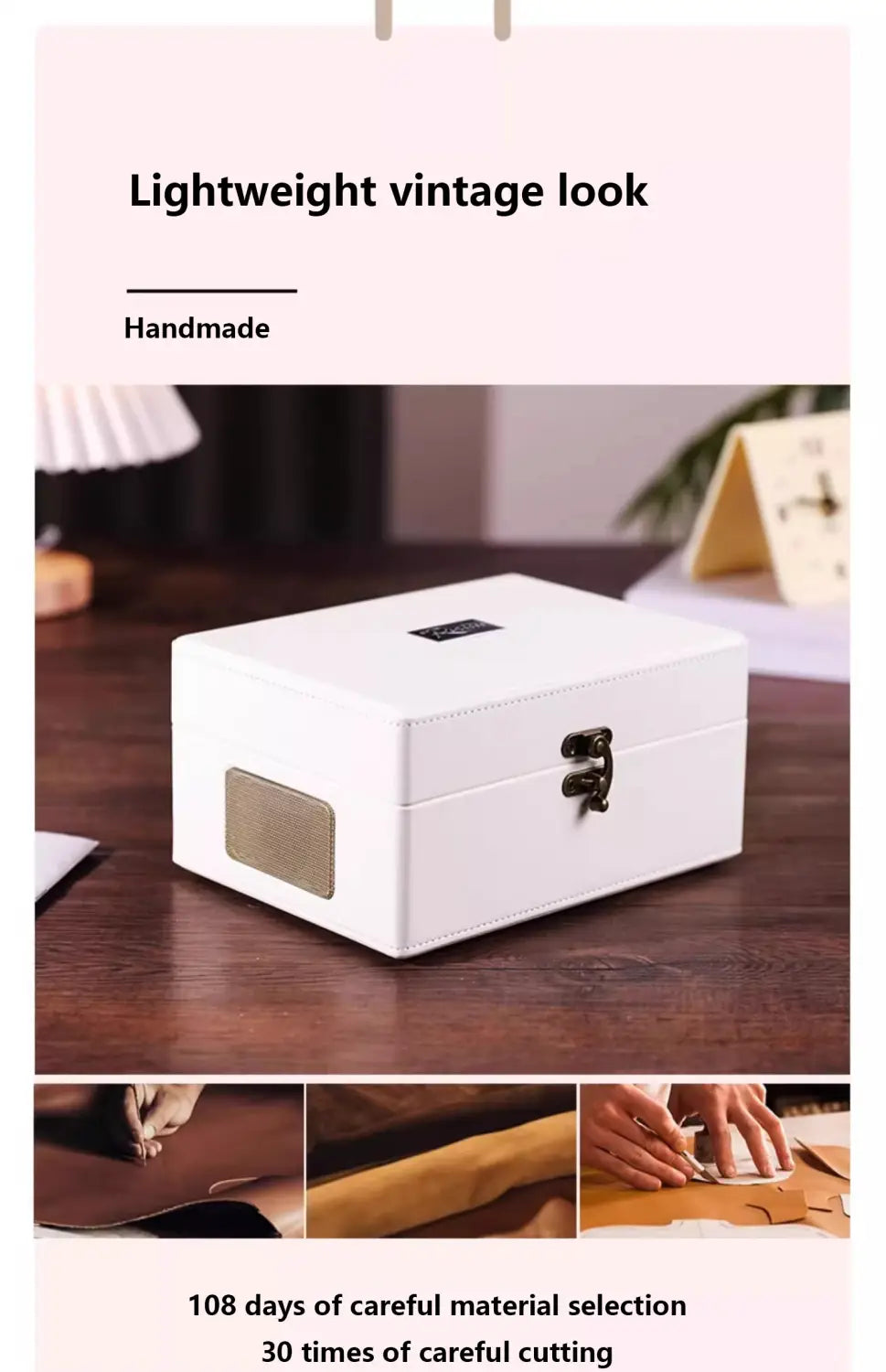 Vintage Leather CD Player Two-way Bluetooth 5.0 Built-in Speaker Portable Rechargeable CD Music Player USB Lossless Player