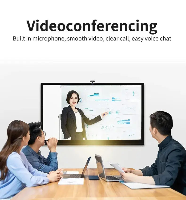 Webcam with Microphone USB Computer Camera for Video Calls Zoom Teams Streaming Plug and Play for PC Mac