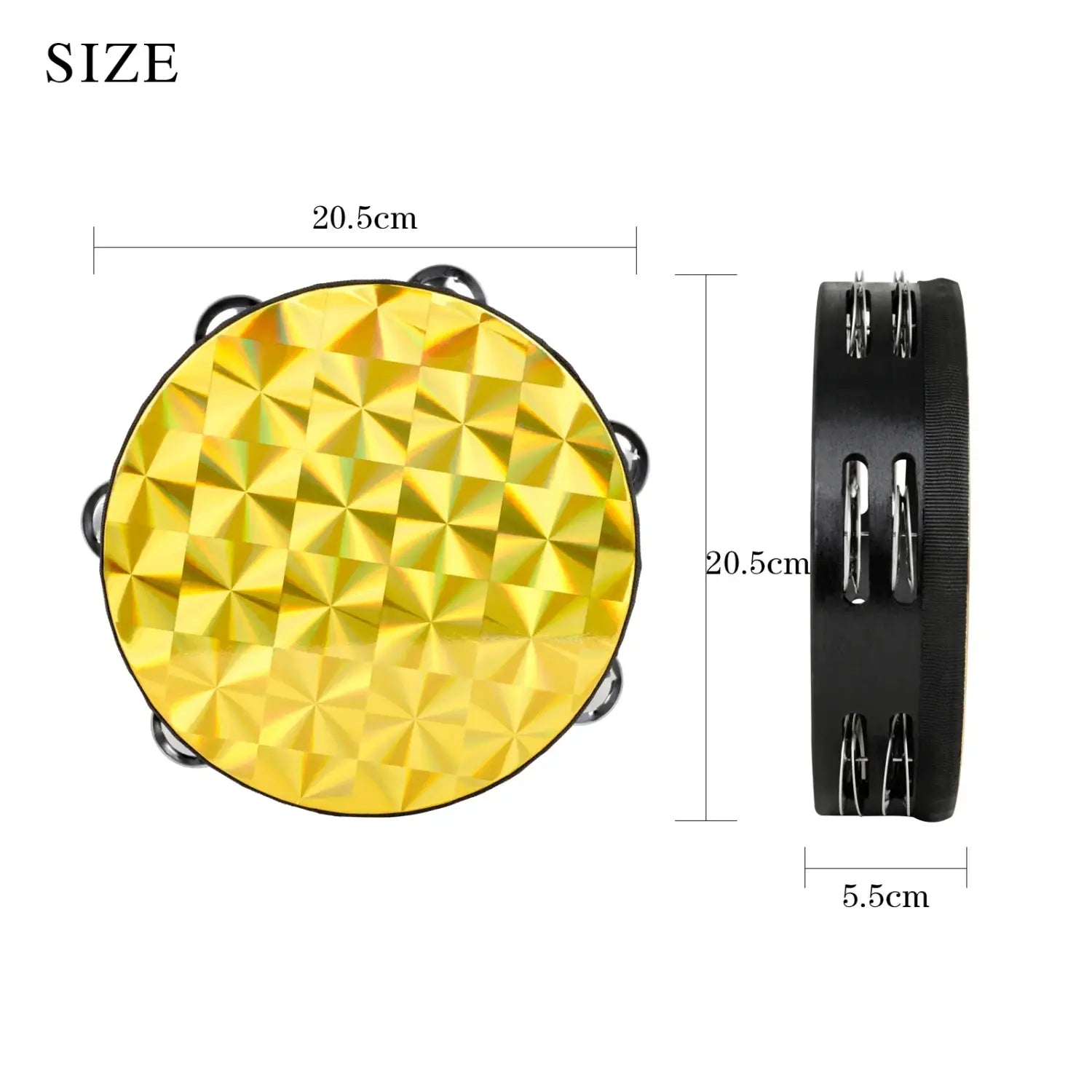 Orff Tambourine Double Row 8 Inch Hand Drum Children’s Gift Colorful Entertainment Comfort Safety Percussion Musical Instruments