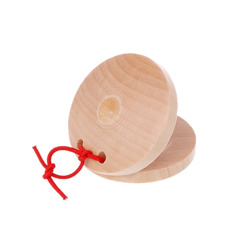 Wooden Castanets Wood Percussion Flamenco Musical Instrument Kids Children Toddler Toys