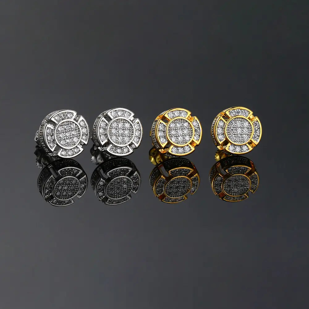 Designer Piercing Ear Hip Hop Unusual Earrings for Men Women Delicate Gold Color Punk Rock Earings Rapper’s Jewelry OHE165