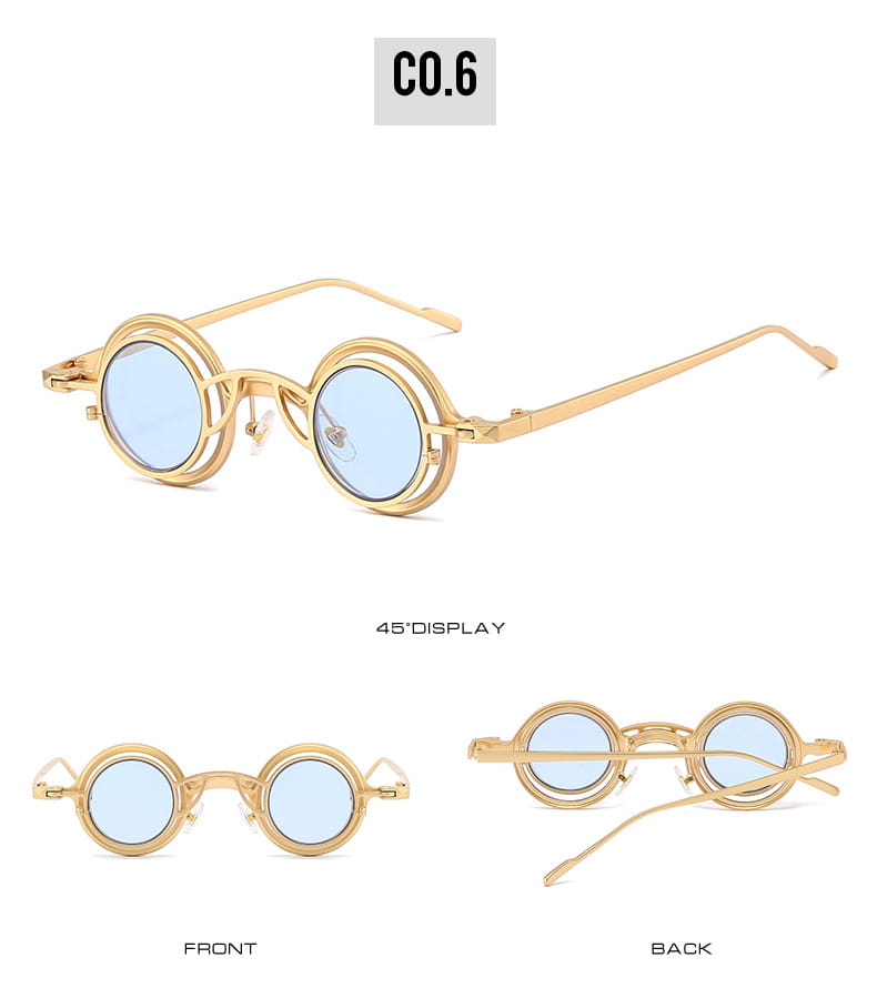New Round Sunglasses Unisex Women Men Steampunk Glasses Personality Hip-hop Fashion Sun Shades UV400 Small Eyewear