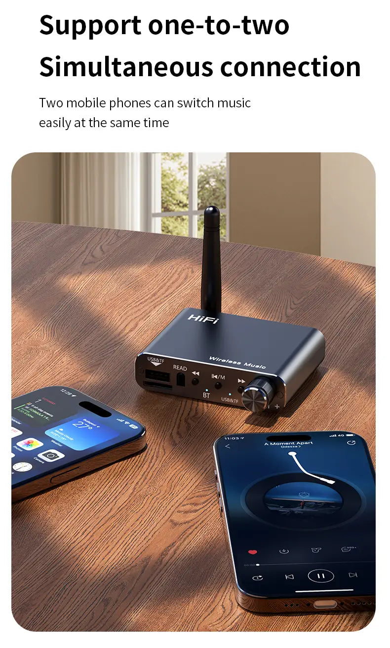 2 IN 1 Bluetooth 5.4 Audio Transmitter Receiver 3.5MM AUX RCA USB U-Disk HIFI Stereo Music Wireless Adapter DSP Decoding