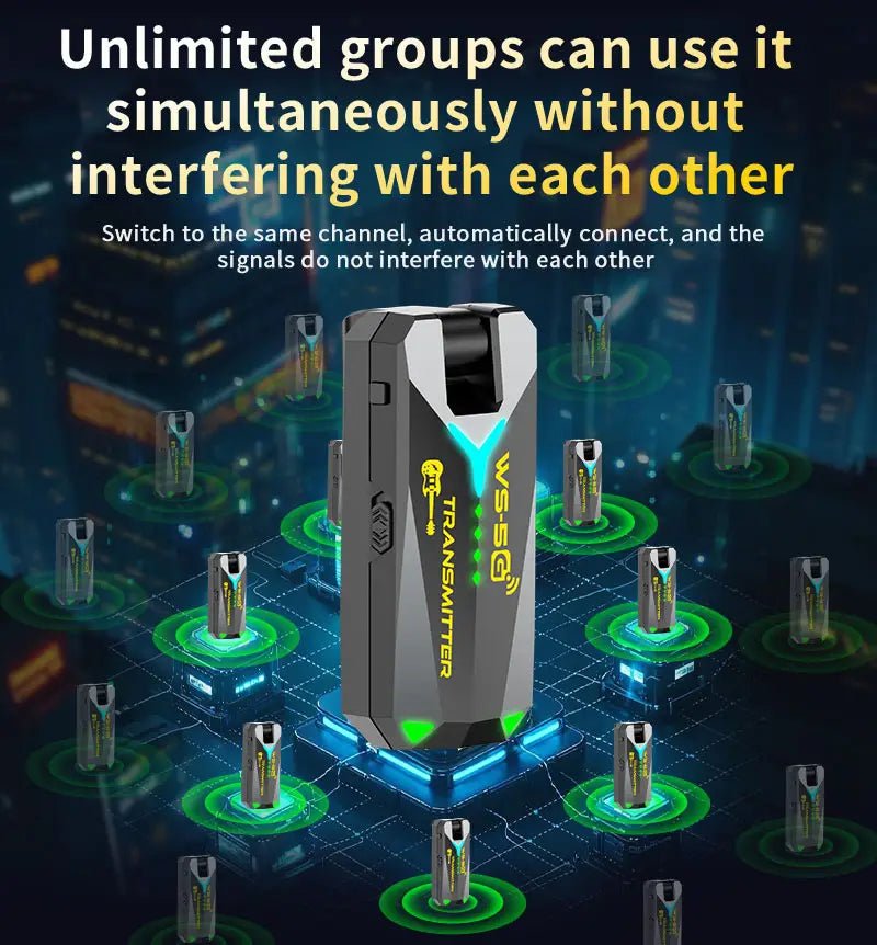5.8GHz Wireless Guitar System Audio Rechargeable Transmitter Receiver – Works with 3.5mm & 6.35mm Jacks No Pairing Required