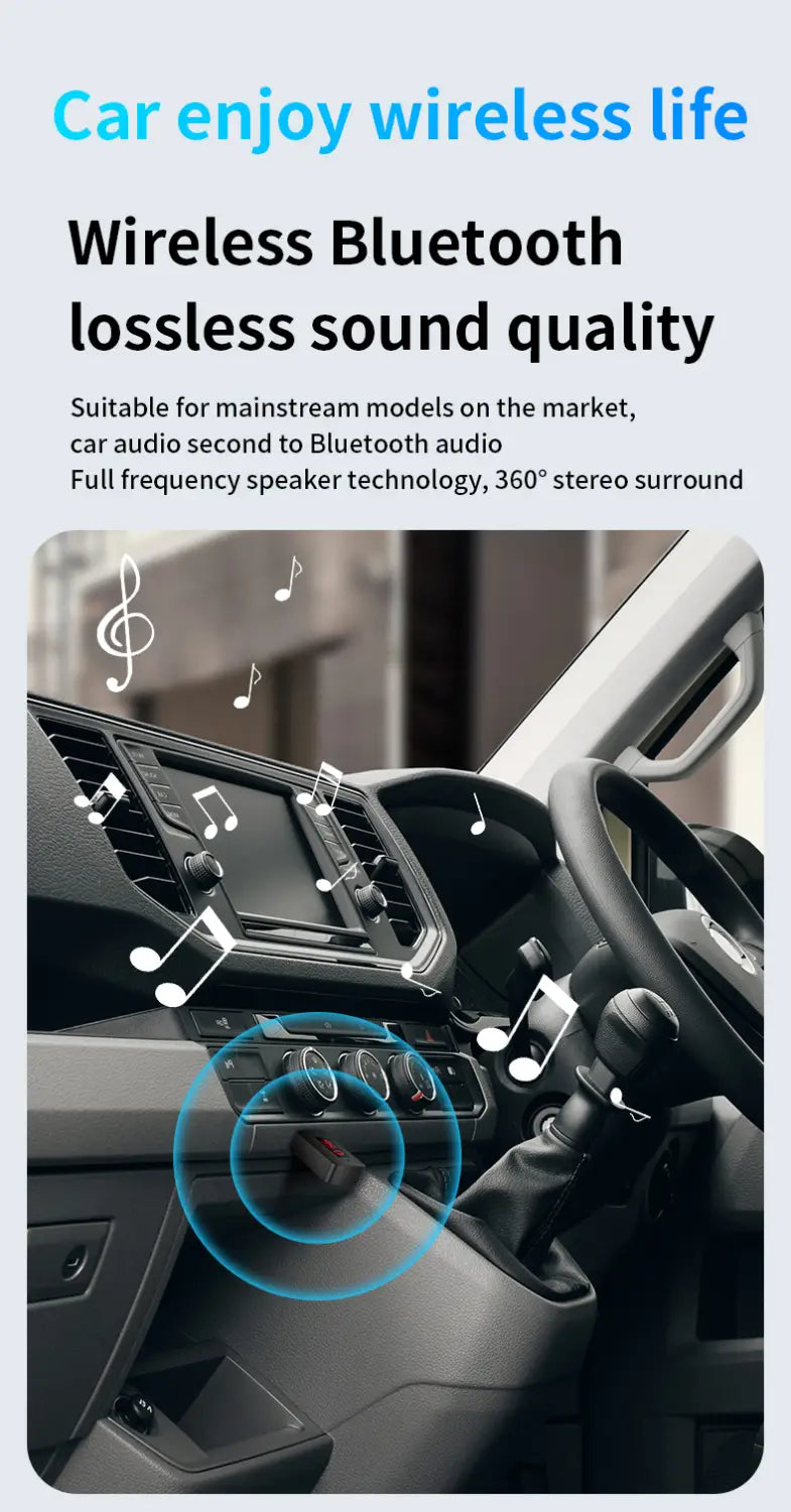 Bluetooth 5.4 Car Transmitter Receiver Handsfree Call Car Kit Mini USB Power Auto Wireless Audio Adapter For Fm Radio