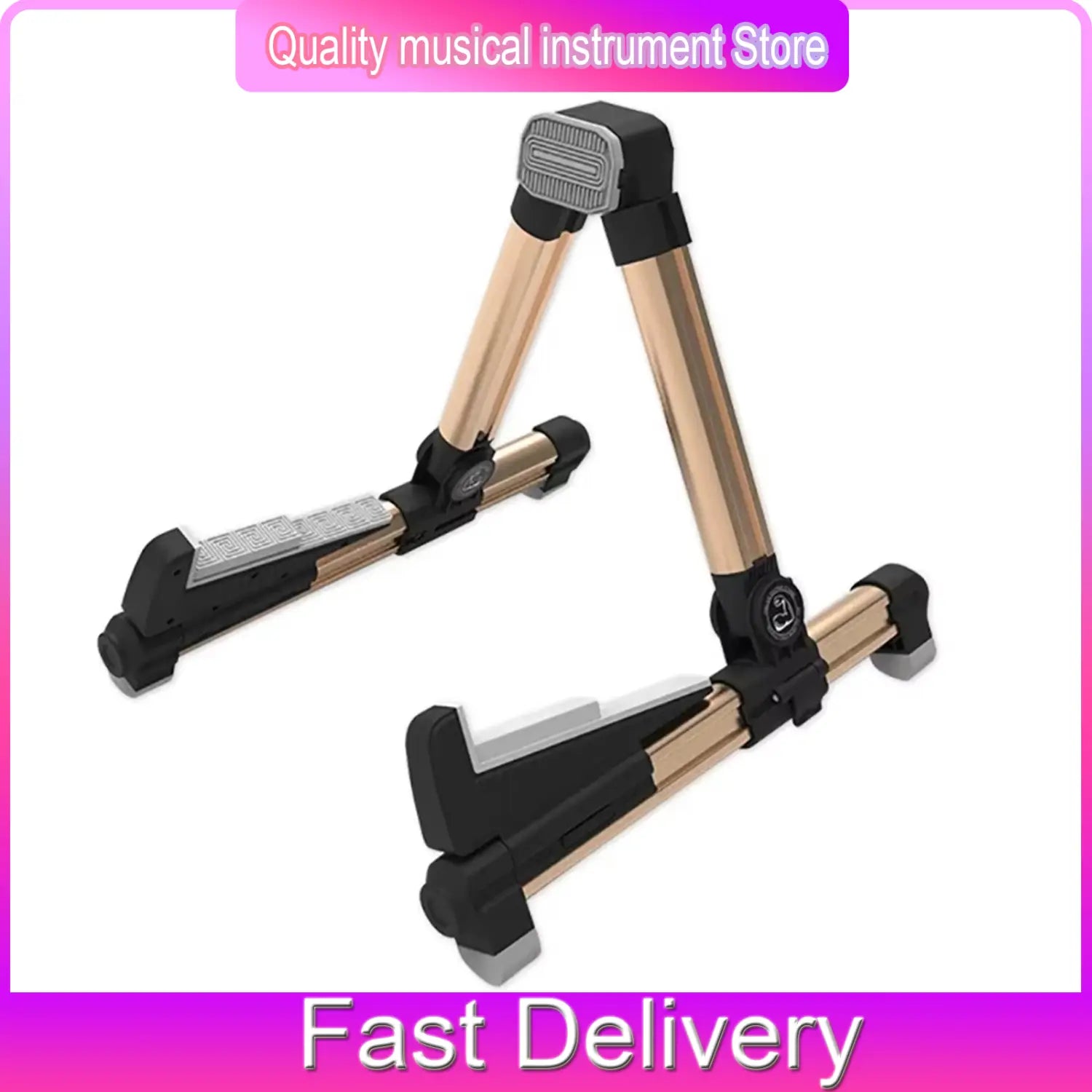 GALUX GS-200 Universal Guitar Stand Foldable A-Frame Musical Instrument Stand For Acoustic Electric Guitar Violin Ukulele