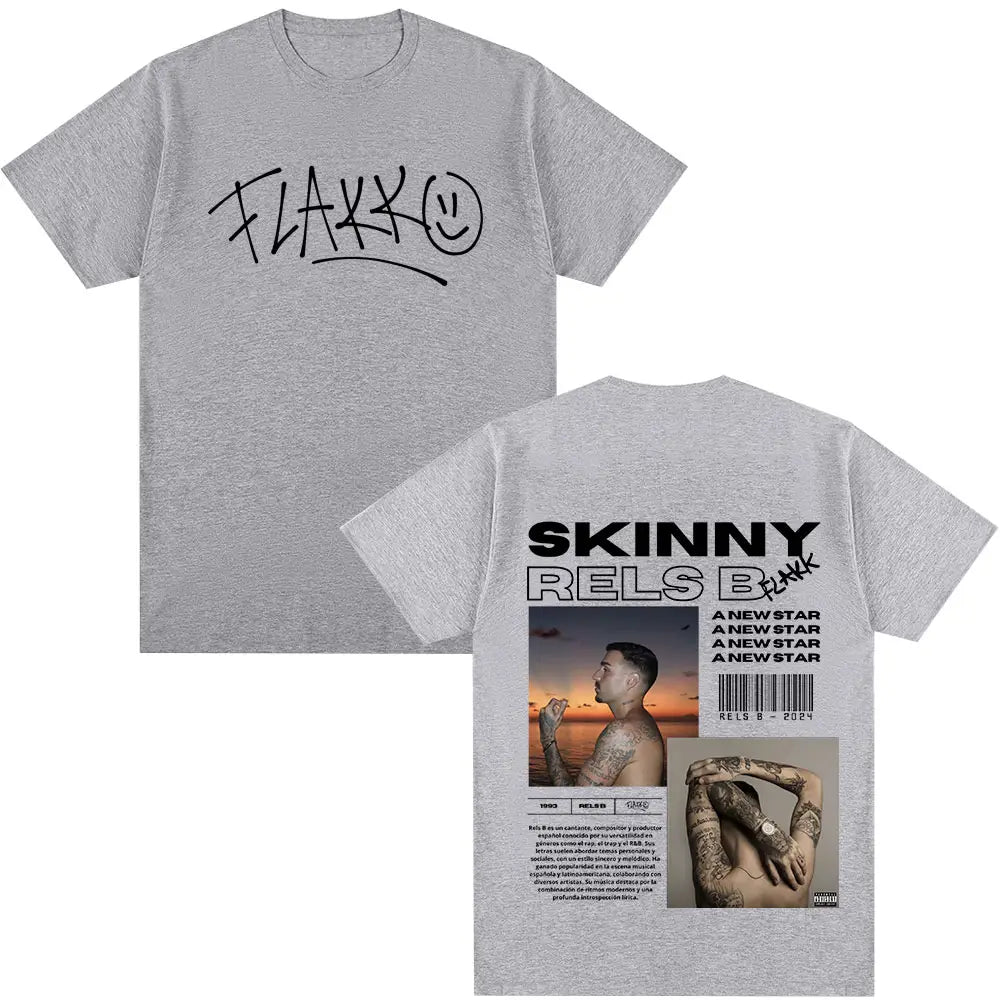 Rapper RELS B Skinny Flakk A New Star Album Merch T-shirt Men Women Clothing Fashion Hip Hop T-shirts Cotton T Shirts Streetwear