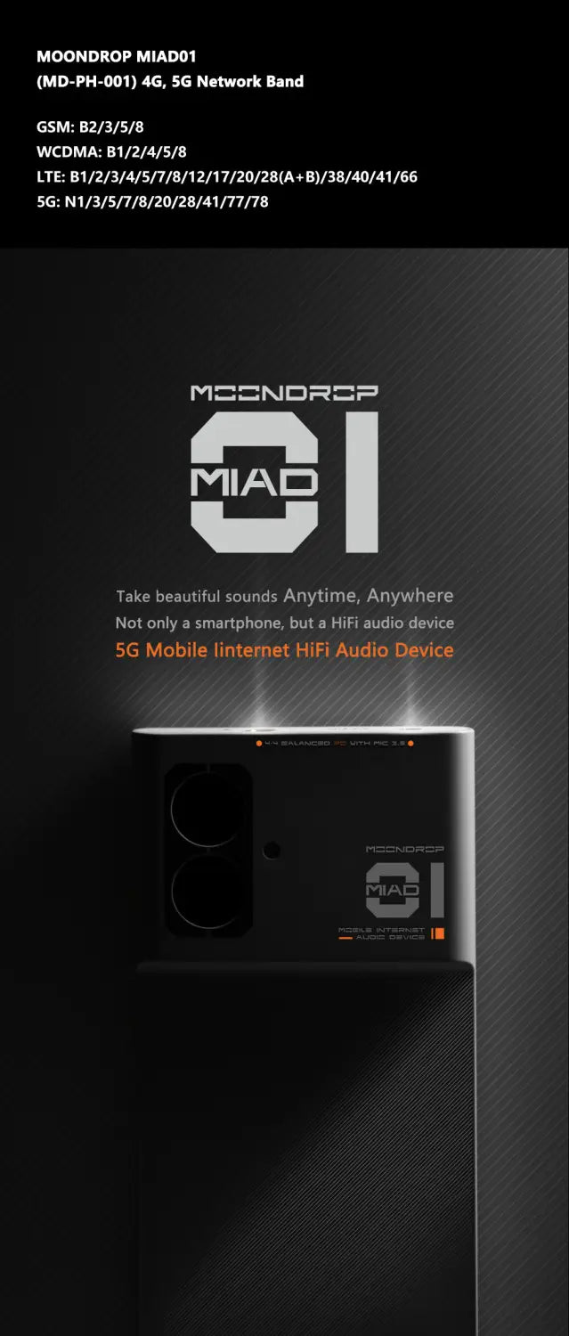 MOONDROP MIAD01 5G Mobile Phone Internet HiFi Audio Device Music Player