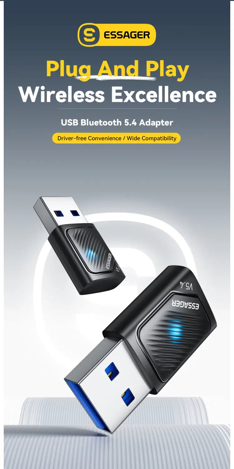 Essager Bluetooth Adapter USB Bluetooth 5.4 for PC Dongle Adaptador Wireless Mouse Keyborad Music Audio Receiver USB Transmitter