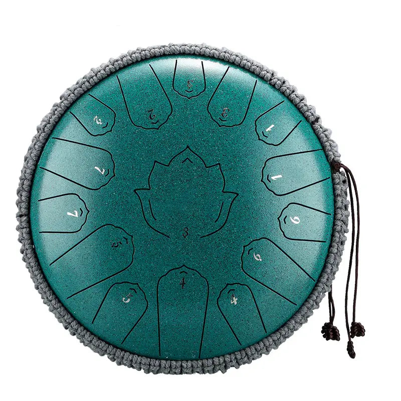 Hluru Steel Tongue Drum Glucophone 13 Inch 15 Notes C Tone Music Drum Ethereal Drum Percussion Musical Instruments Steel Drum