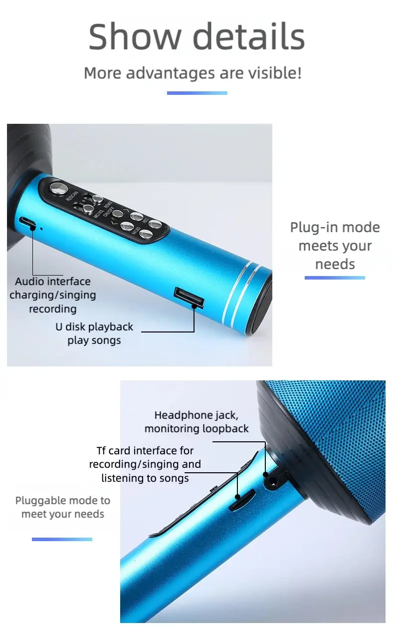 Professional Wireless Karaoke Microphone with Speaker Karaoke Machine Featuring Surround Sound Surpasses Ordinary Microphones
