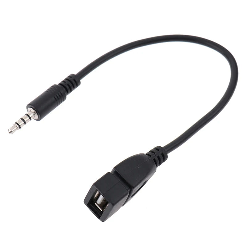 3.5mm Black Car AUX Audio Cable To USB Audio Cable Car Electronics for Play Music Car Audio Cable USB Headphone Converter