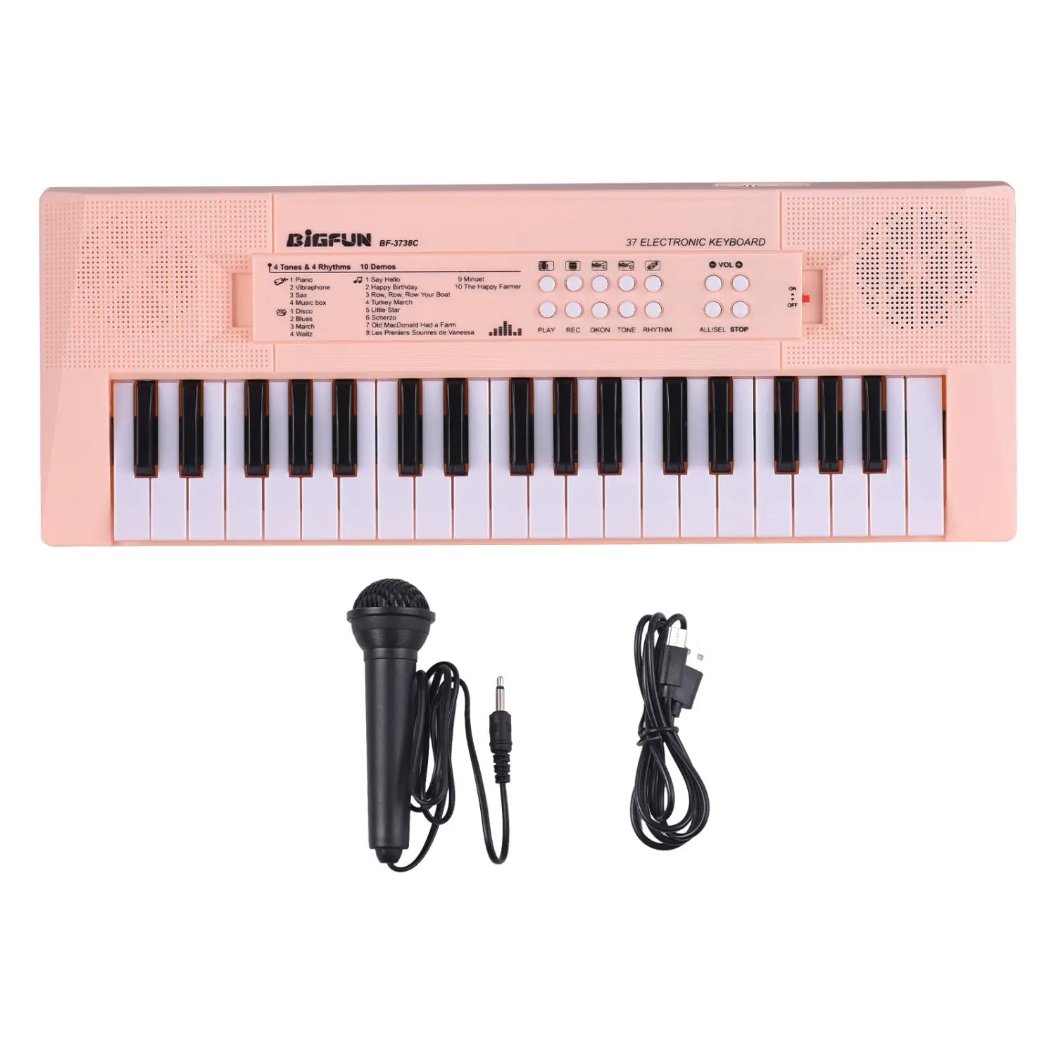 37 Key Electronic Keyboard Piano 4 Tones 4 Rhythms 10 Demos 5 Percussions Single Speaker Musical Instrument for Beginners